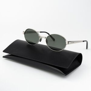 Saint Laurent Women Sunglasses Silver Grey Oval SL692 002 BRAND NEW